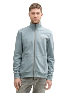 Sweatjacke mit Stehkragen grey mint
