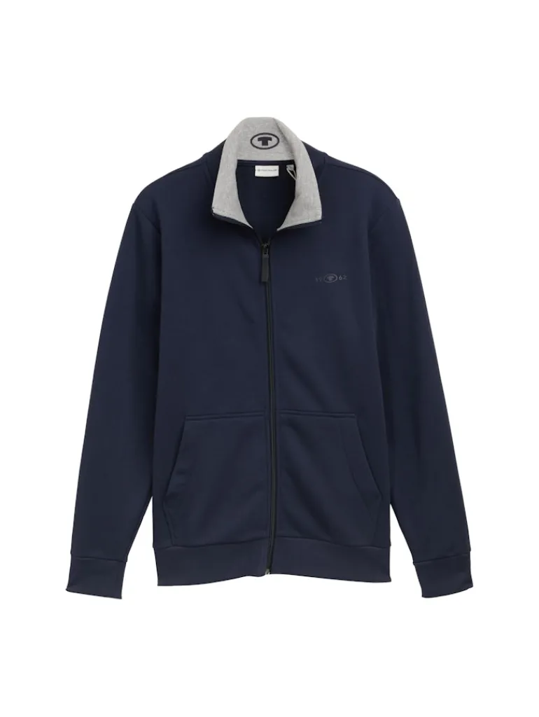 Sweatjacke mit Stehkragen sky captain blue