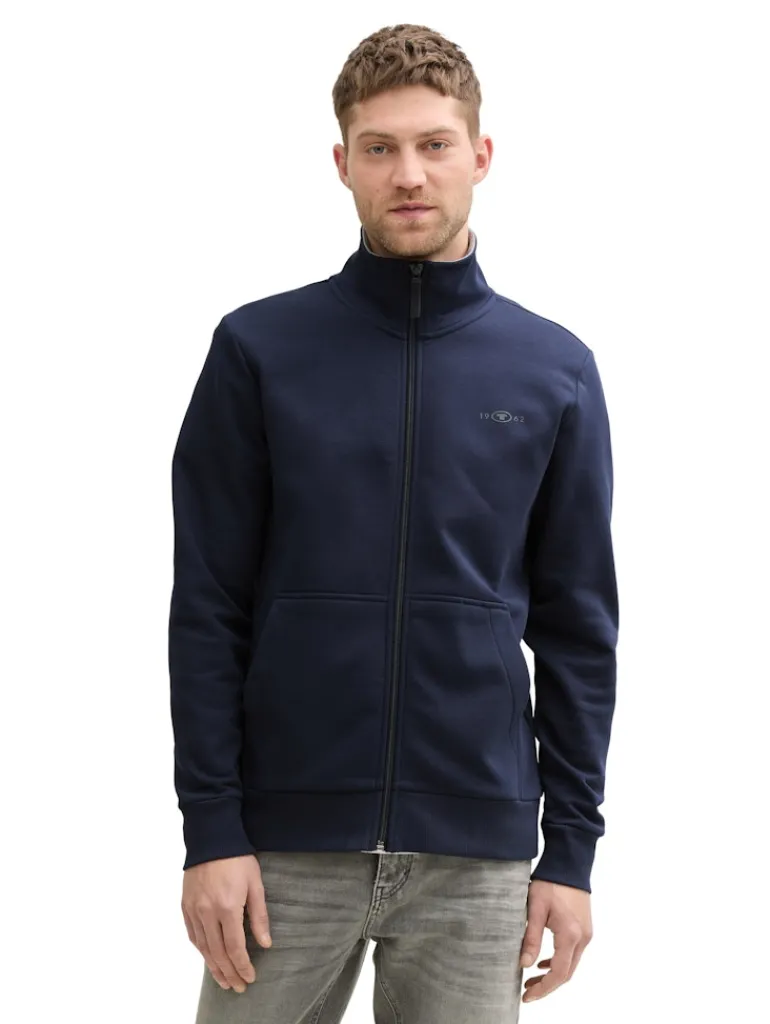 Sweatjacke mit Stehkragen sky captain blue