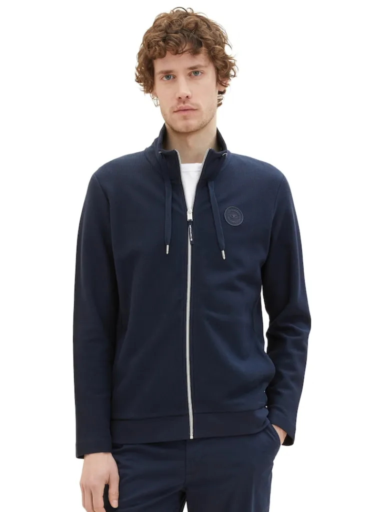 Sweatjacke mit Stehkragen sky captain blue