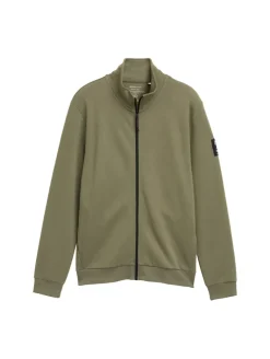 Sweatjacke mit Stehkragen tree moss green