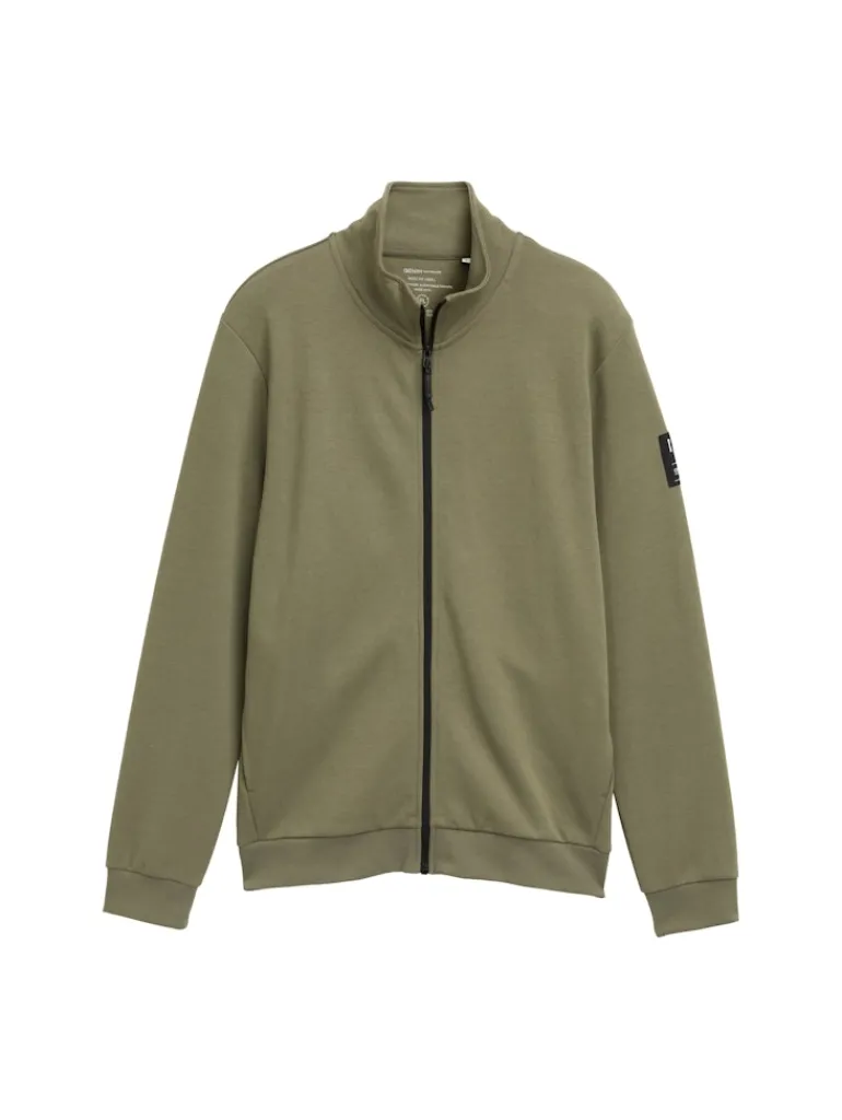 Sweatjacke mit Stehkragen tree moss green