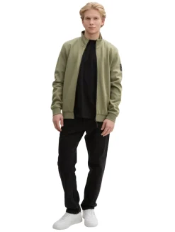 Sweatjacke mit Stehkragen tree moss green