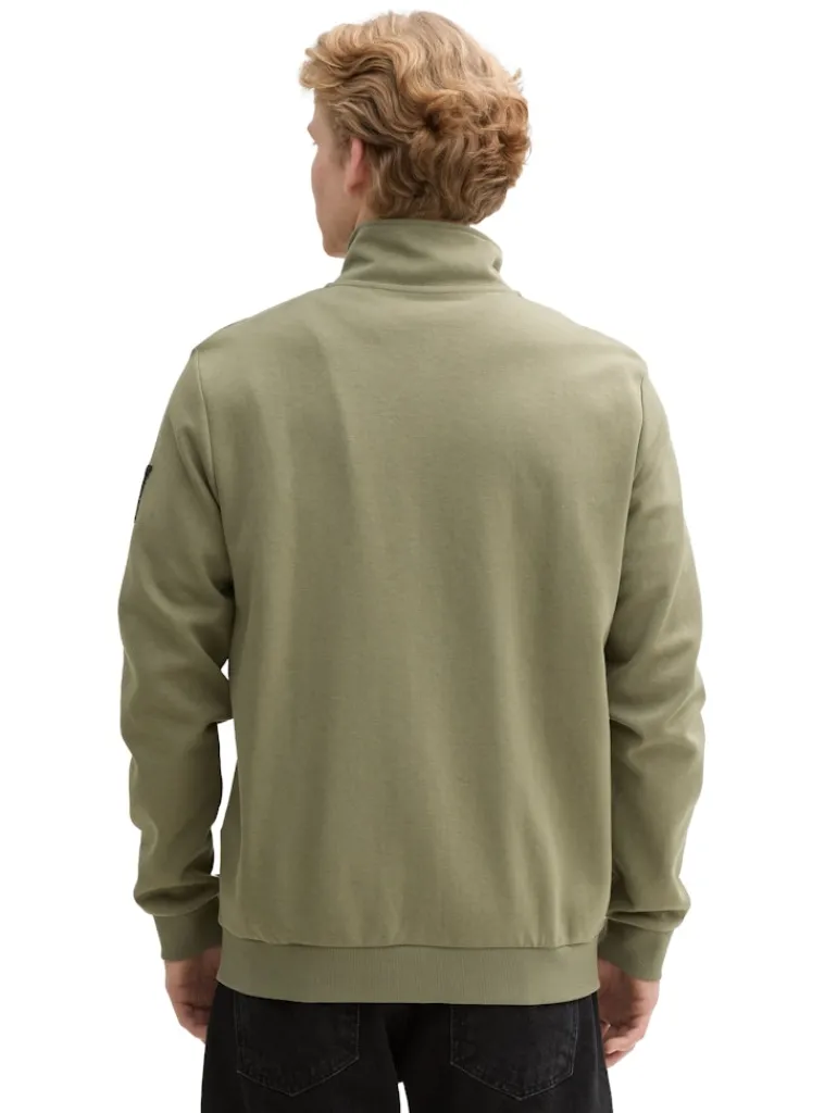Sweatjacke mit Stehkragen tree moss green