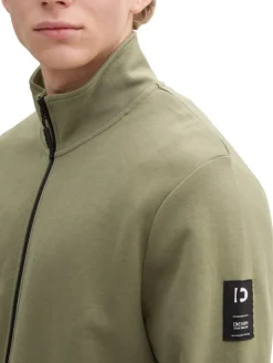 Sweatjacke mit Stehkragen tree moss green