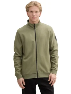 Sweatjacke mit Stehkragen tree moss green