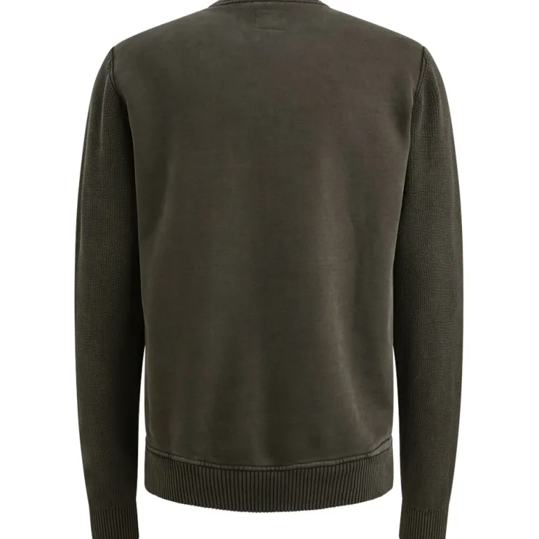 sweat knit combination dark grey