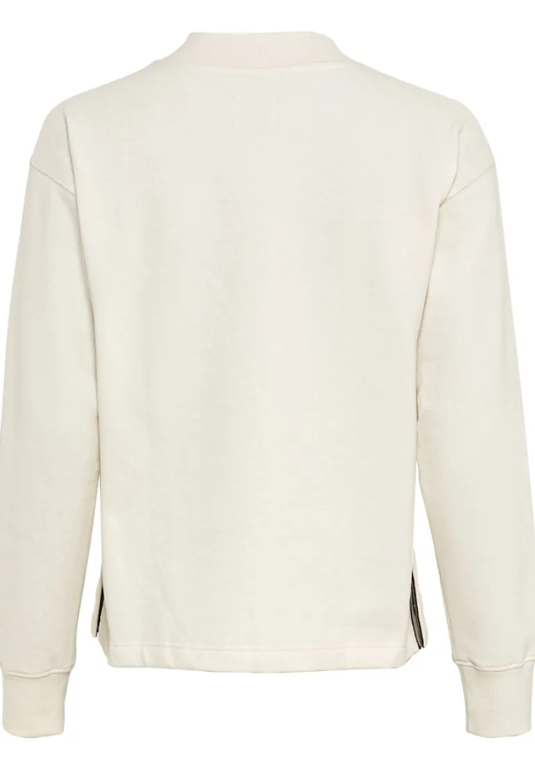 Sweatshirt aus Baumwollmix creme