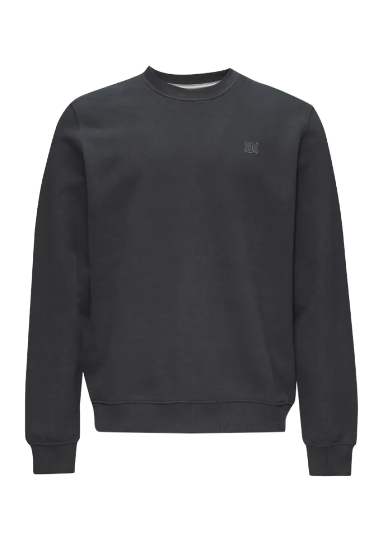 Sweatshirt aus Baumwollmix mit Logo-Detail grau