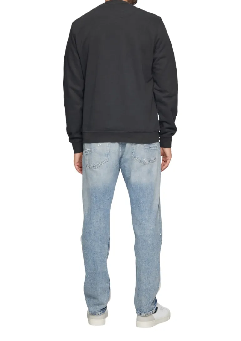 Sweatshirt aus Baumwollmix mit Logo-Detail grau