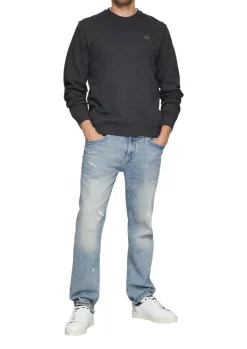 Sweatshirt aus Baumwollmix mit Logo-Detail grau