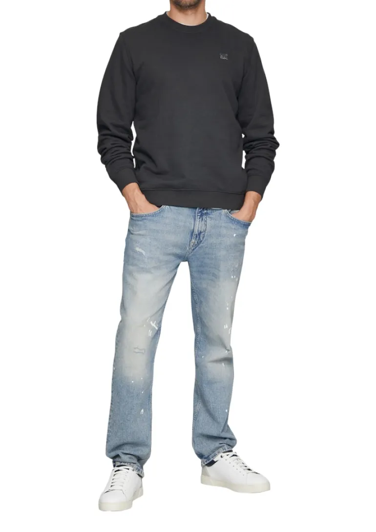 Sweatshirt aus Baumwollmix mit Logo-Detail grau