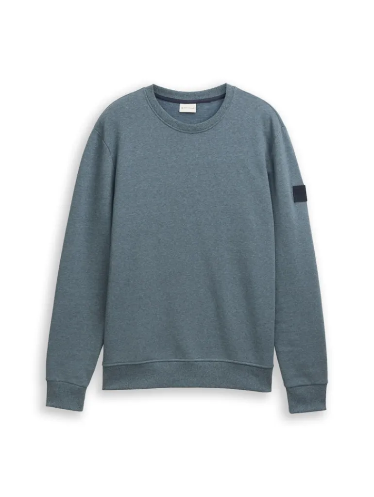 Sweatshirt in Melange-Optik grey mint navy structure