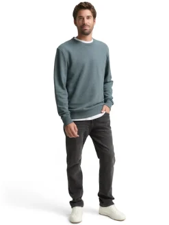 Sweatshirt in Melange-Optik grey mint navy structure