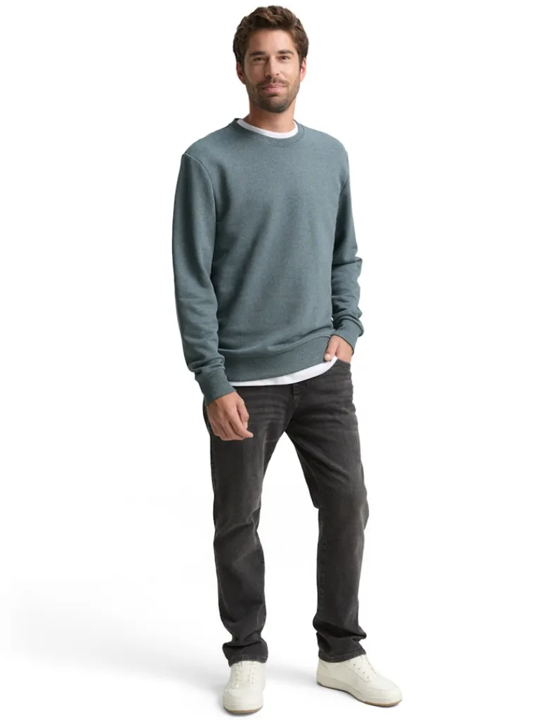 Sweatshirt in Melange-Optik grey mint navy structure