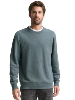 Sweatshirt in Melange-Optik grey mint navy structure
