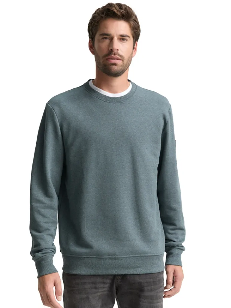 Sweatshirt in Melange-Optik grey mint navy structure