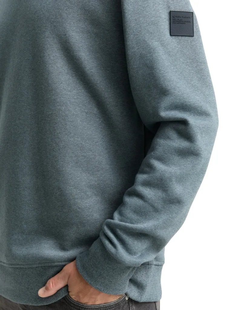Sweatshirt in Melange-Optik grey mint navy structure