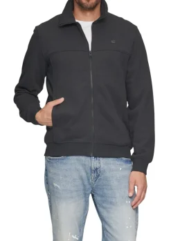 Sweatshirt Jacke mit Stehkragen und Logo-Detail grau