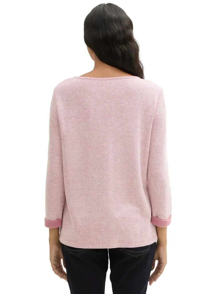 Sweatshirt mit 3/4-Arm pink velvet melange
