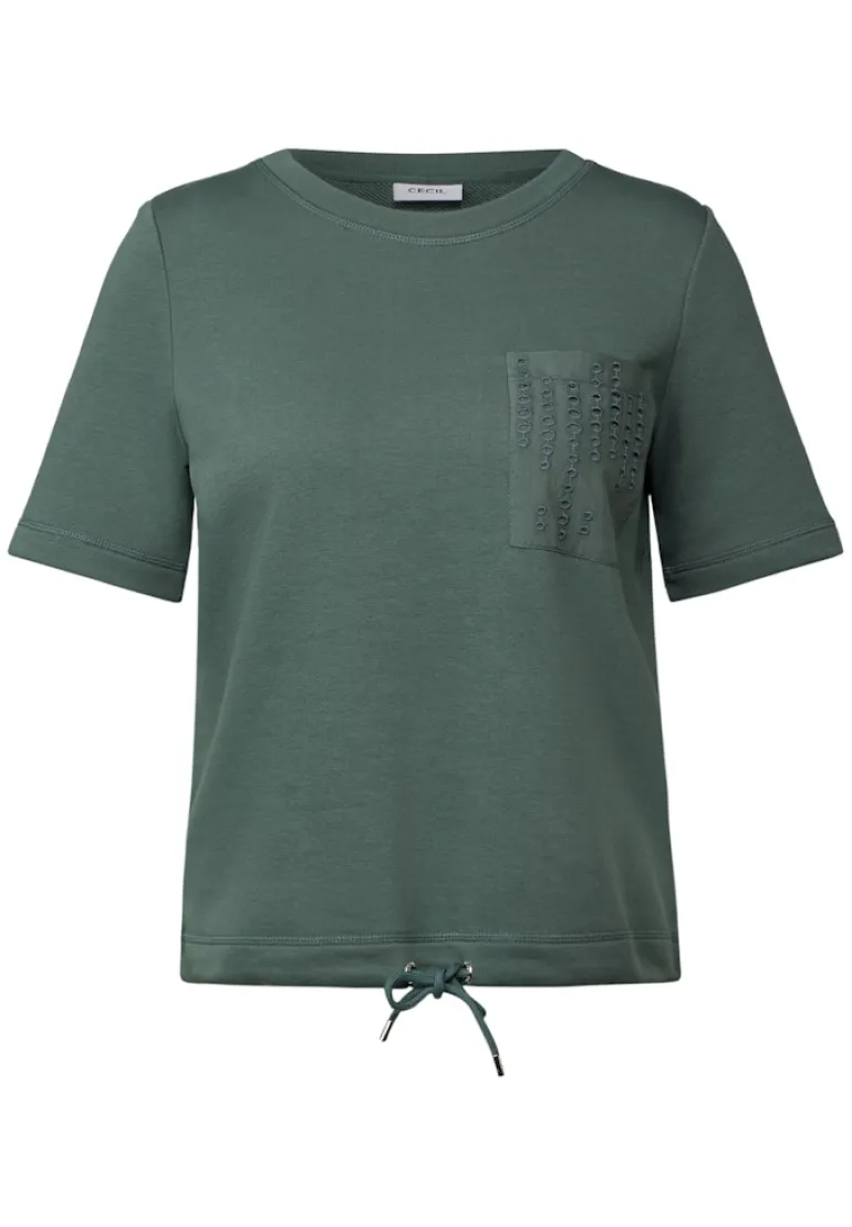 Sweatshirt mit Brusttasche dark balmy khaki