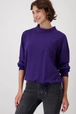 Sweatshirt mit 3-D-Druck dark purple