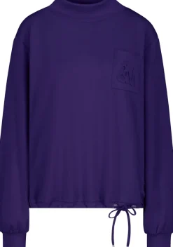 Sweatshirt mit 3-D-Druck dark purple