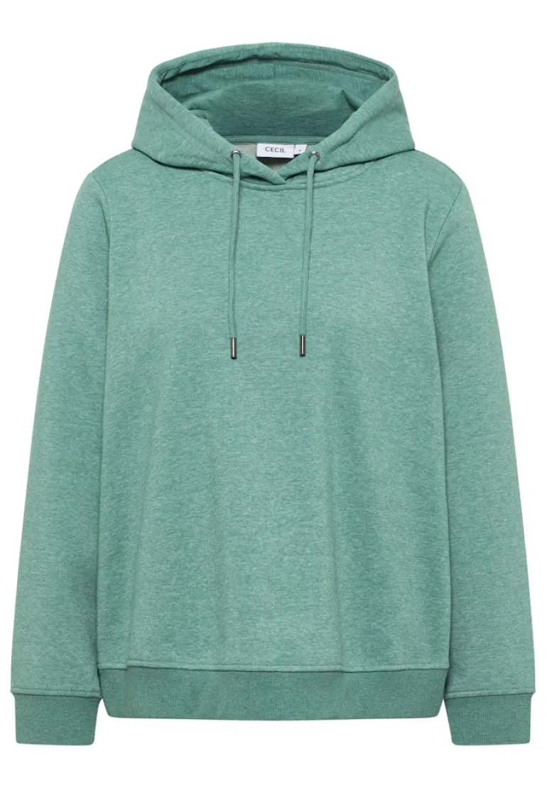 Sweatshirt mit Kapuze jewel green melange