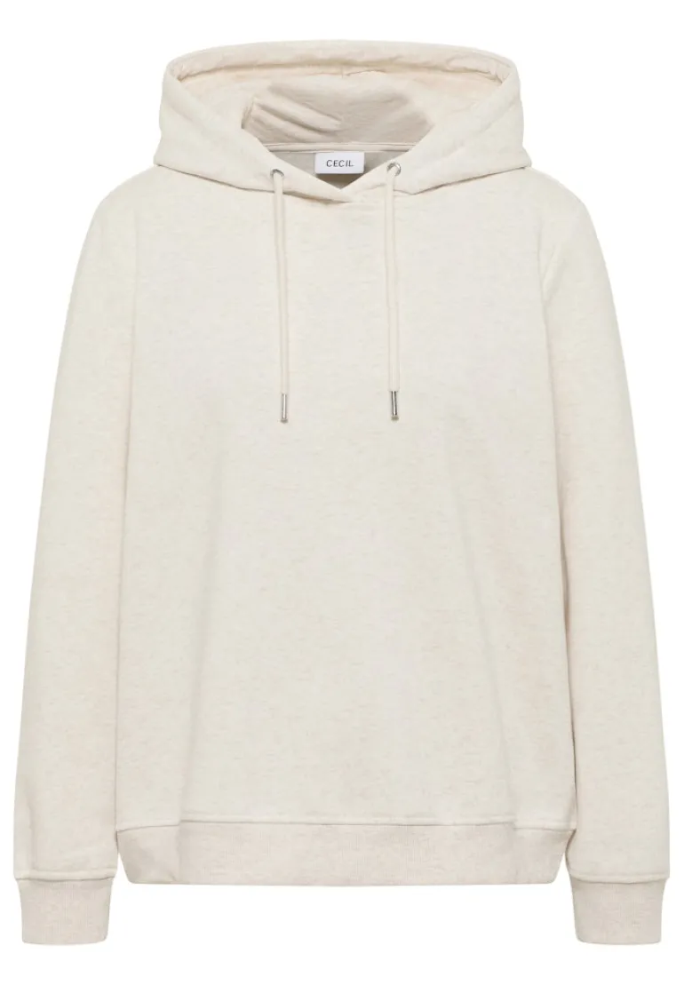 Sweatshirt mit Kapuze oat milk beige melange