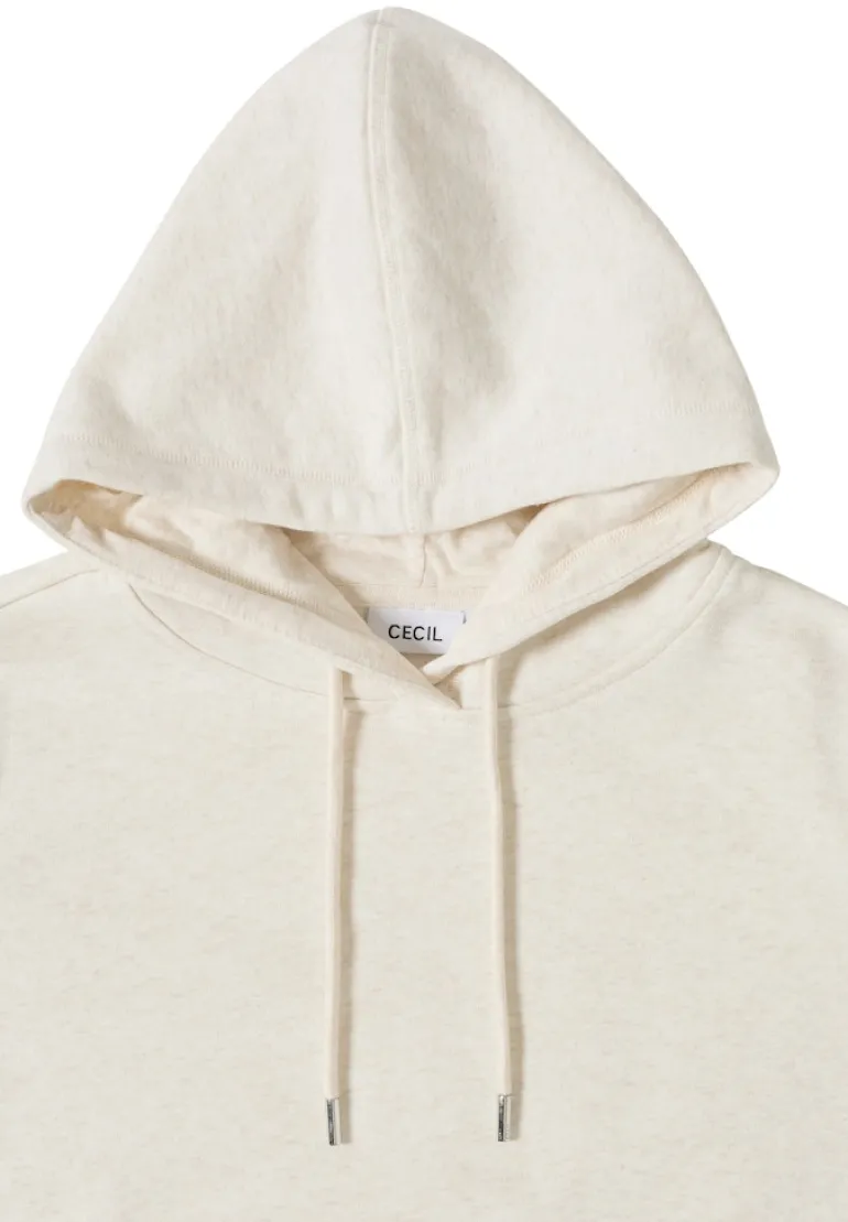 Sweatshirt mit Kapuze oat milk beige melange