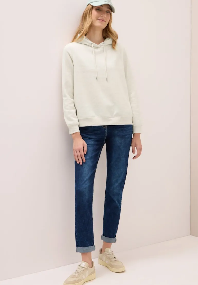 Sweatshirt mit Kapuze oat milk beige melange