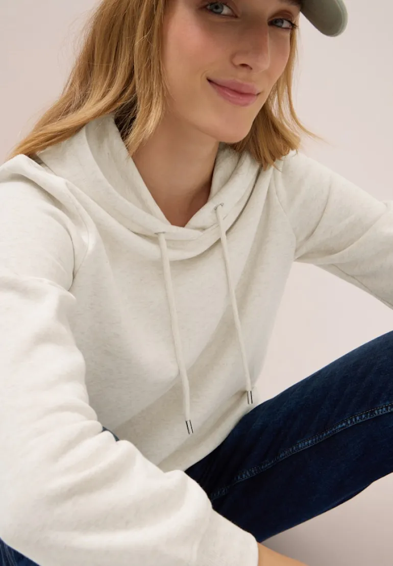 Sweatshirt mit Kapuze oat milk beige melange
