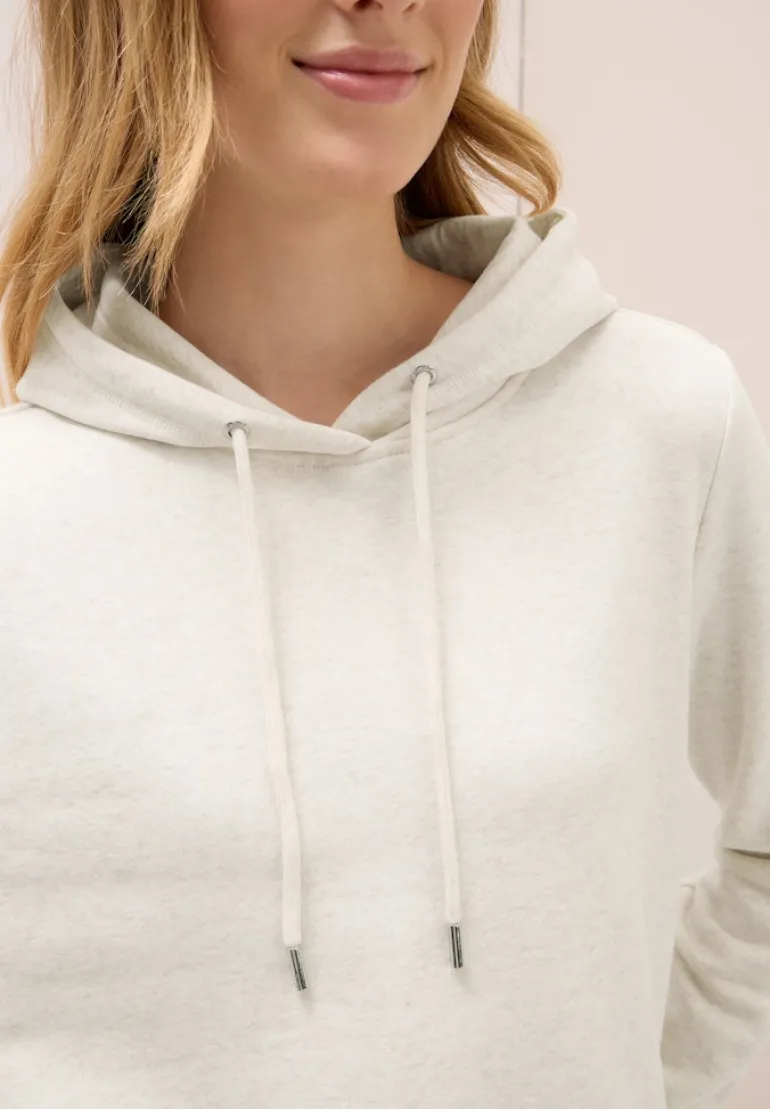 Sweatshirt mit Kapuze oat milk beige melange
