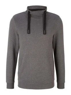 Sweatshirt mit Stehkragen anthracite melange