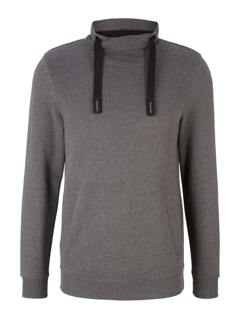 Sweatshirt mit Stehkragen anthracite melange