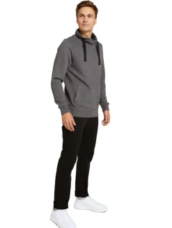 Sweatshirt mit Stehkragen anthracite melange