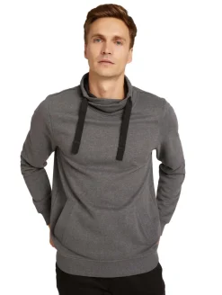 Sweatshirt mit Stehkragen anthracite melange
