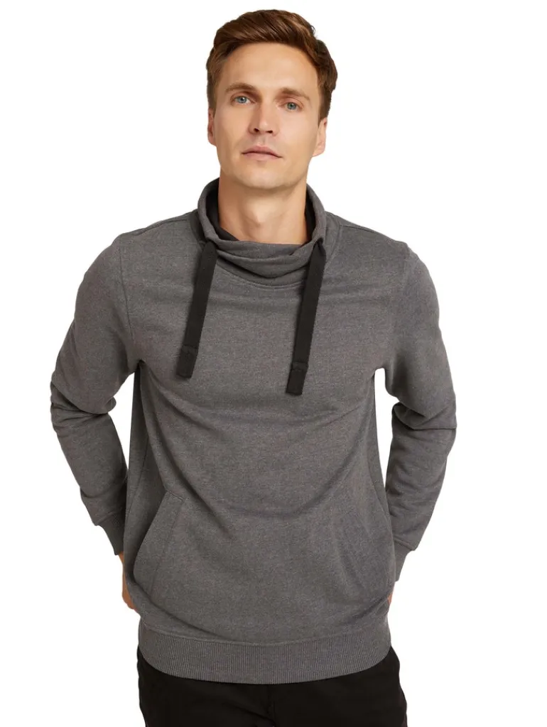 Sweatshirt mit Stehkragen anthracite melange
