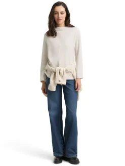 Sweatshirt mit Stehkragen sand stone beige melange