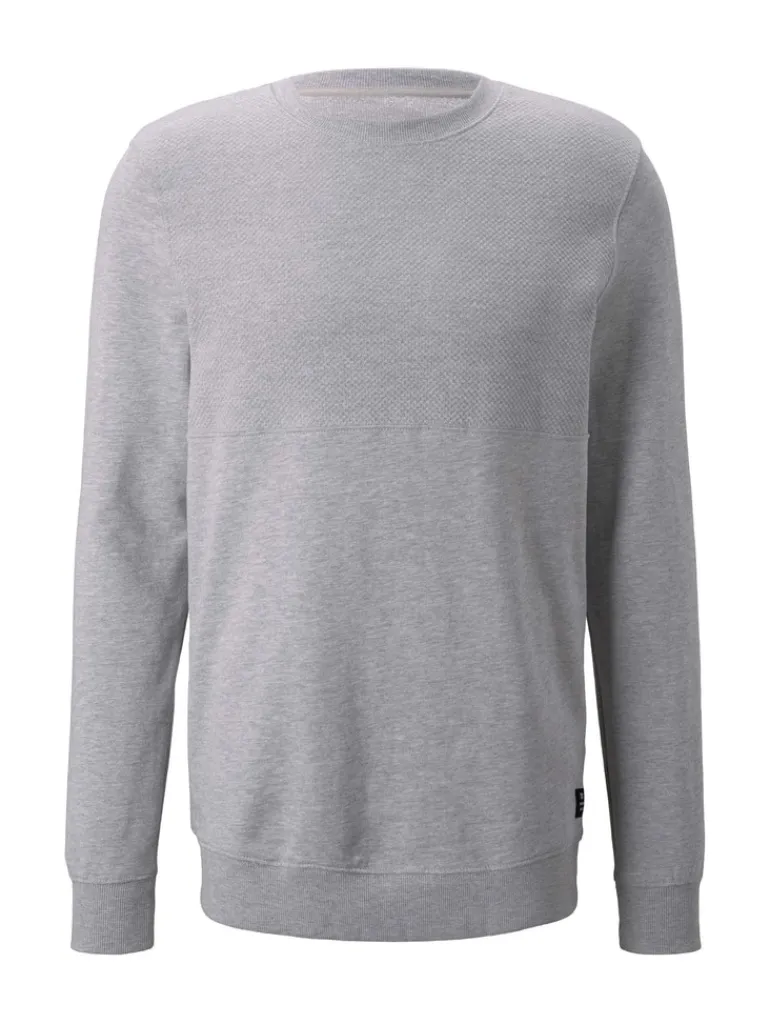 Sweatshirt mit Stepp-Struktur light stone grey melange