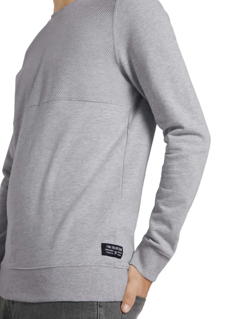 Sweatshirt mit Stepp-Struktur light stone grey melange