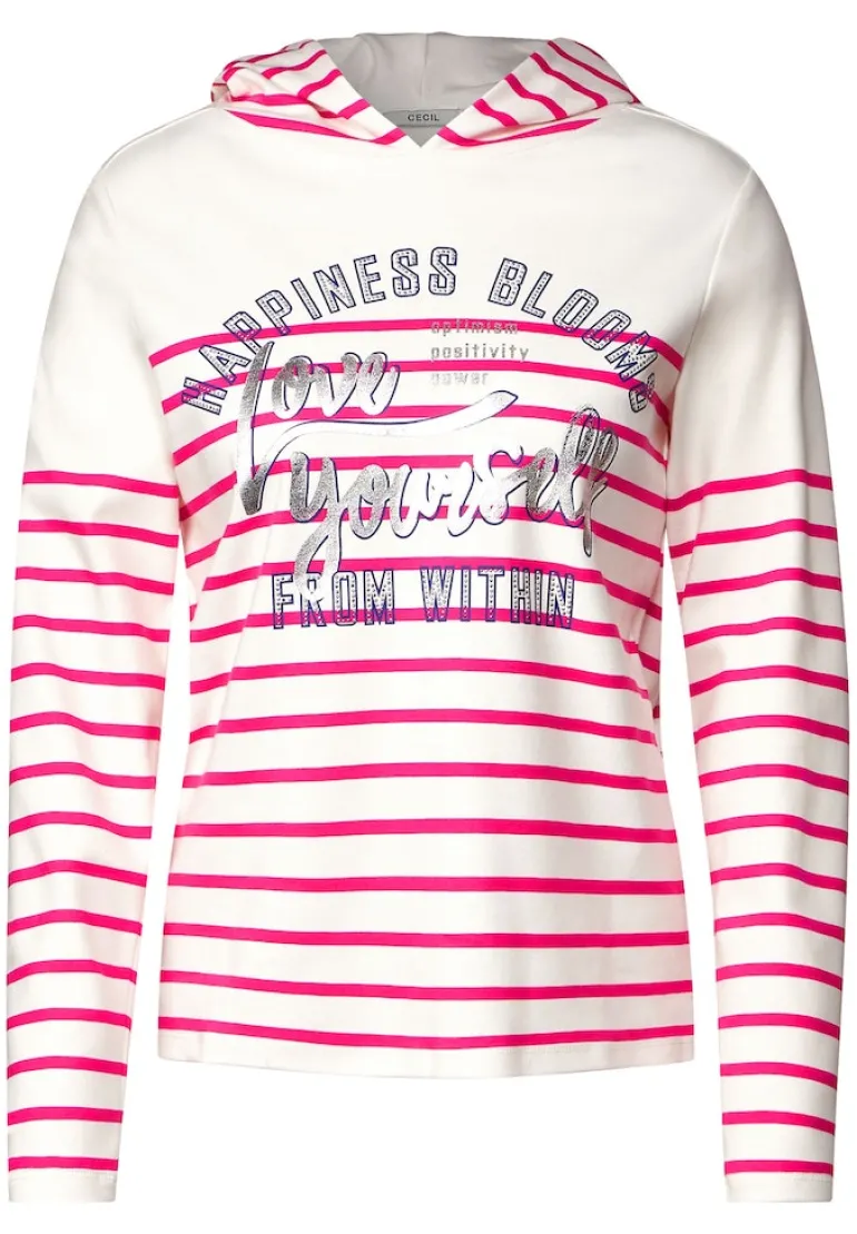 Sweatshirt mit Streifen fresh pink