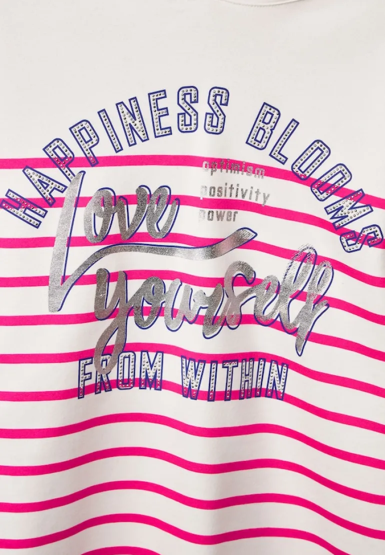 Sweatshirt mit Streifen fresh pink