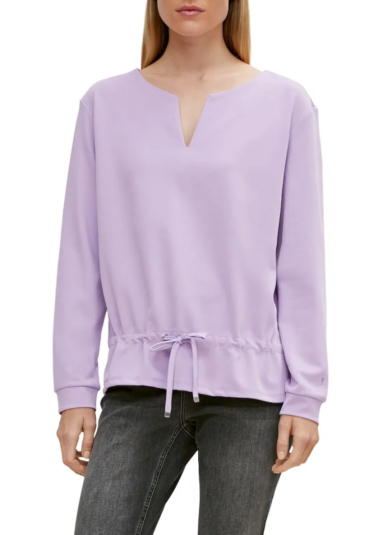 Sweatshirt mit Tunnelzug lila
