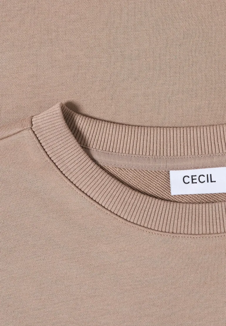 Sweatshirt mit Tunnelzug natural taupe