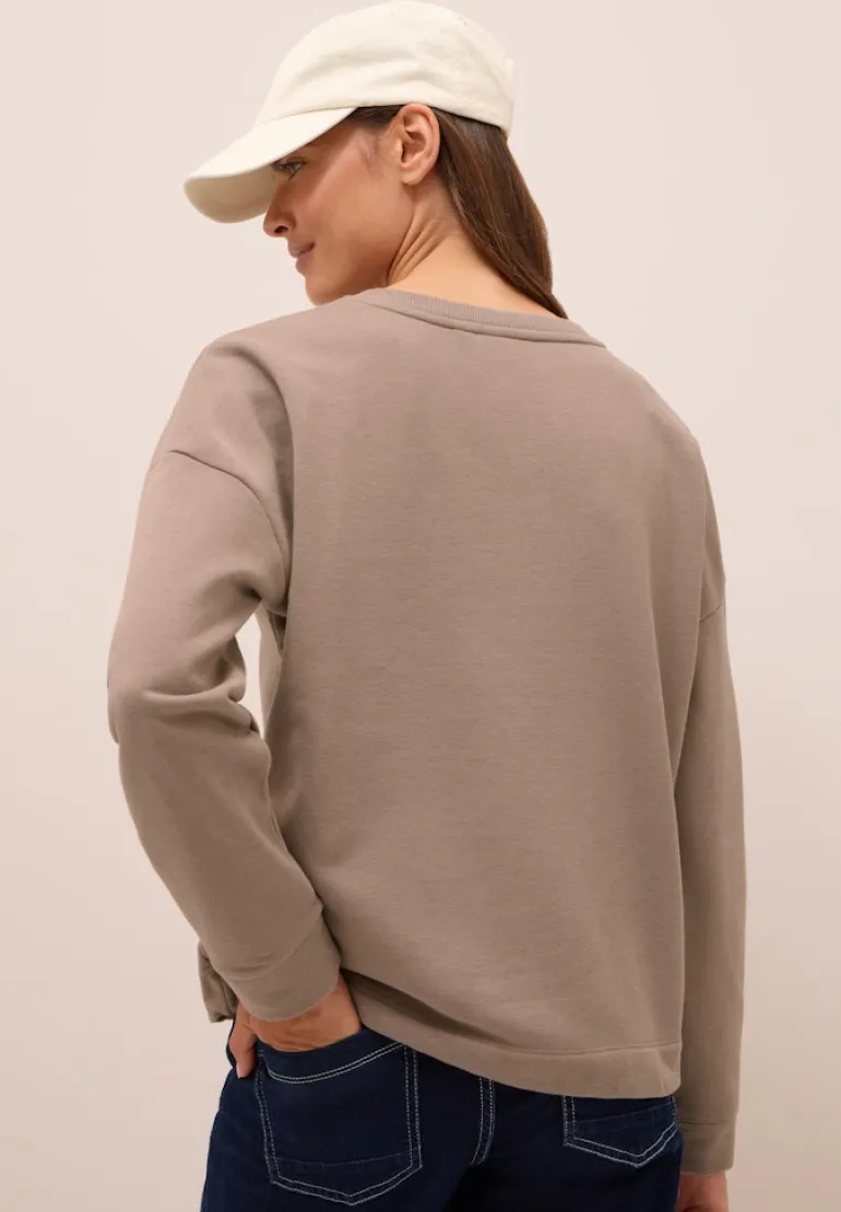 Sweatshirt mit Tunnelzug natural taupe