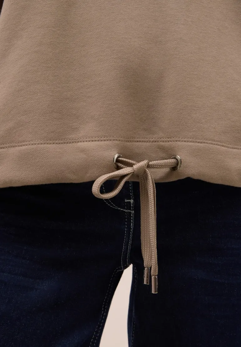 Sweatshirt mit Tunnelzug natural taupe