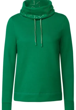 Sweatshirt mit Volumenkragen easy green