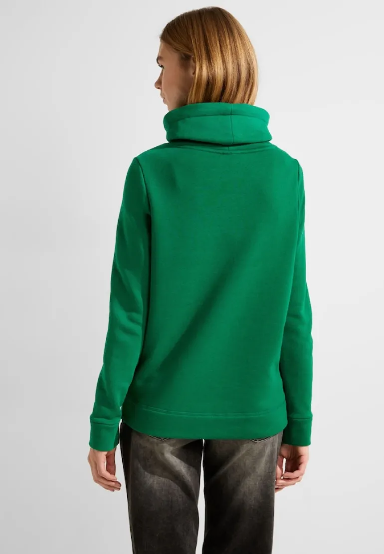 Sweatshirt mit Volumenkragen easy green