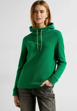 Sweatshirt mit Volumenkragen easy green